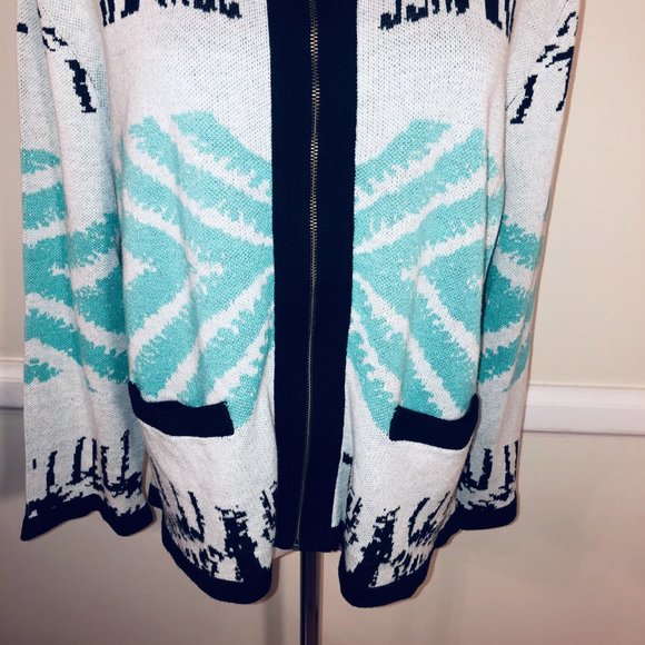 Anthropologie Konrad Joseph Zip Front Primitive Print Cardigan Size XL Print - Picture 4 of 11